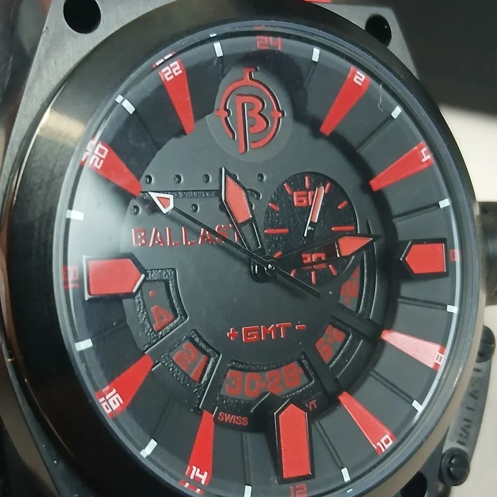 Ballast Time Instrument Mens Watch Red **DOES NOT RUN ** FOR PARTS